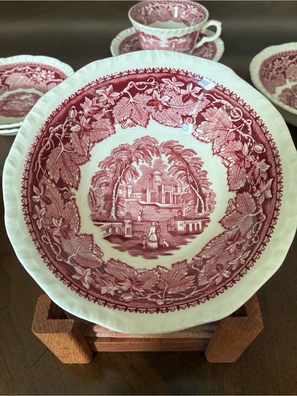 VTG Mason’s Vista Ironstone Transferware Coupe Cereal Bowl, 6 inch. Lite crazing